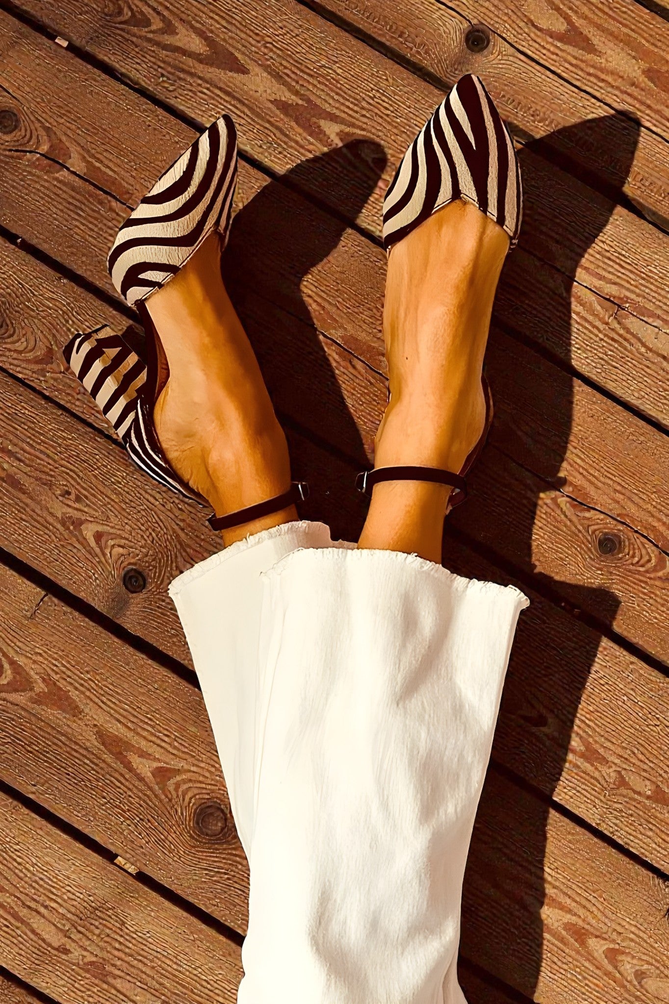 Hazel™ | Mid-Heel Zebra Sandals