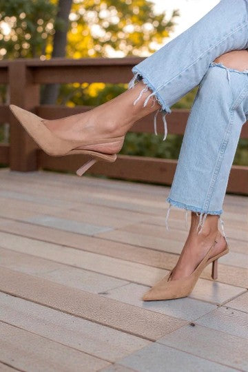 Thalia™ | Khaki Fashionable Heels with Pointed Toe