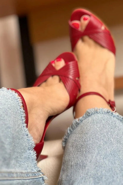 Elara™ | Crimson Elegance Sandals