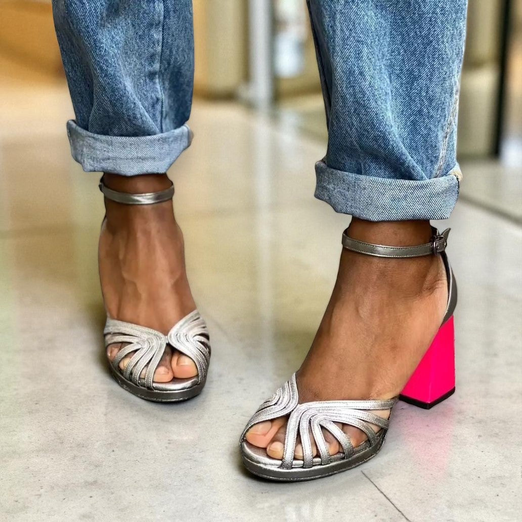 Eden™ | Bold Fuchsia Block-Heel Sandals