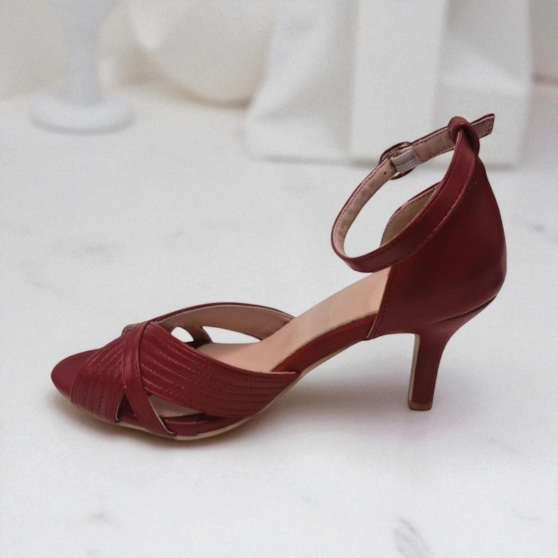Elara™ | Crimson Elegance Sandals