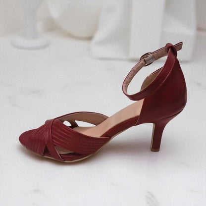 Elara™ | Crimson Elegance Sandals