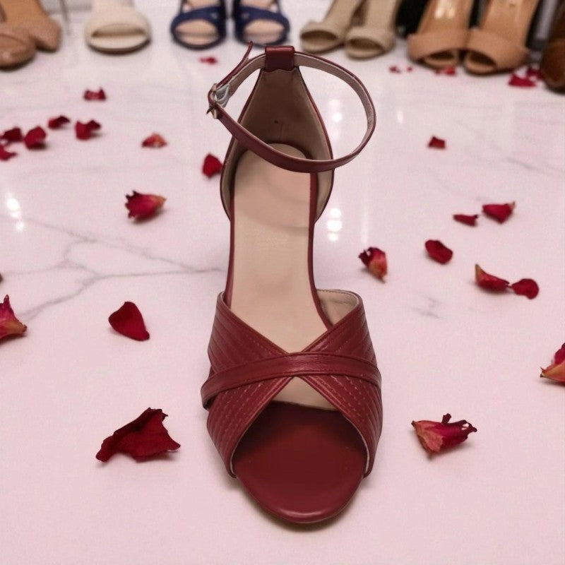Elara™ | Crimson Elegance Sandals