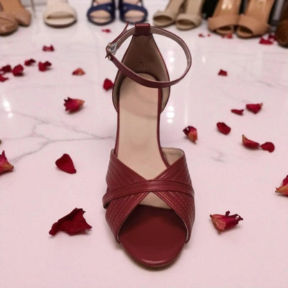 Elara™ | Crimson Elegance Sandals