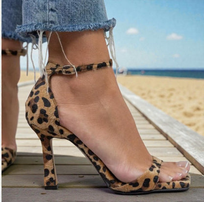 Elodie™ | High-Heeled Sandals with Animal Print