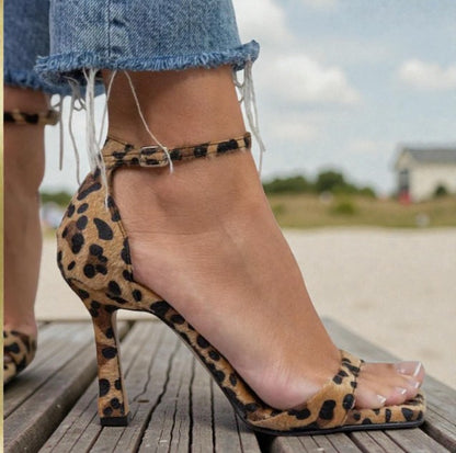 Elodie™ | High-Heeled Sandals with Animal Print