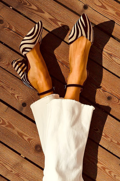 Hazel™ | Mid-Heel Zebra Sandals