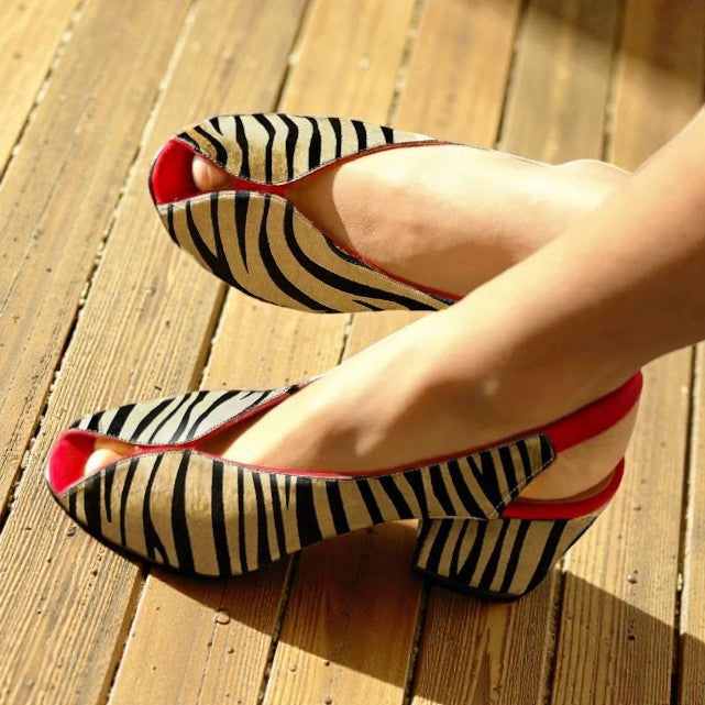 Maeve™ | Leopard & Zebra Print Heeled Sandals