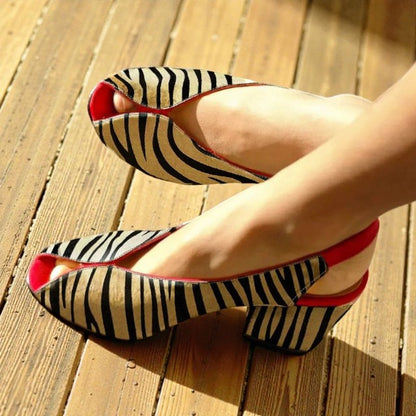 Maeve™ | Leopard & Zebra Print Heeled Sandals