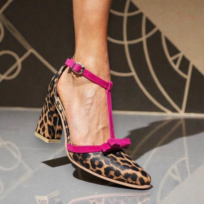 Ruby™ | Leopard-Print Heels with Colour Pop