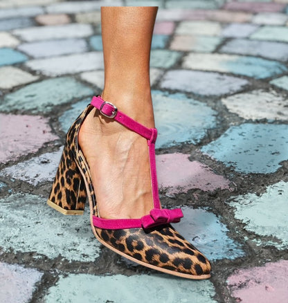 Ruby™ | Leopard-Print Heels with Colour Pop