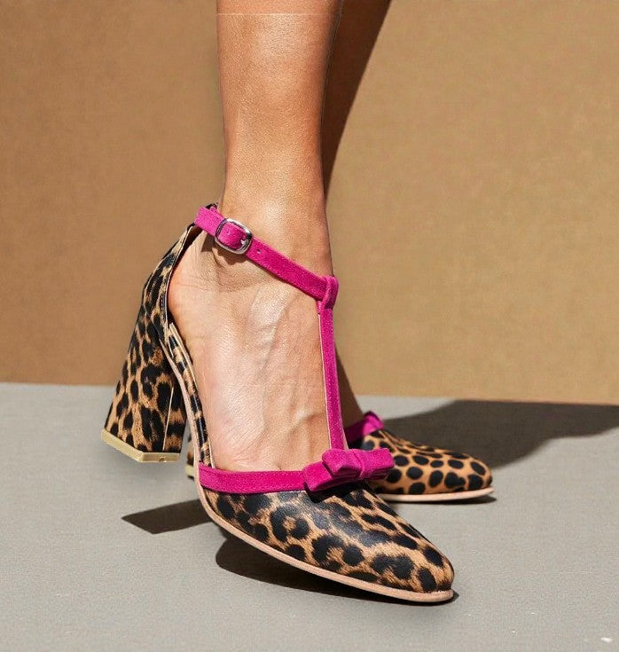 Ruby™ | Leopard-Print Heels with Colour Pop