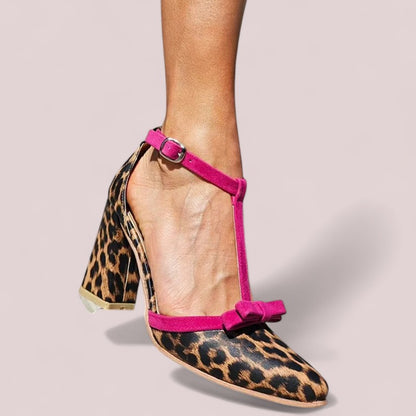 Ruby™ | Leopard-Print Heels with Colour Pop