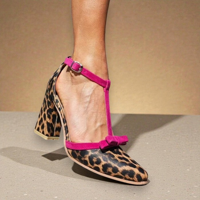 Ruby™ | Leopard-Print Heels with Colour Pop
