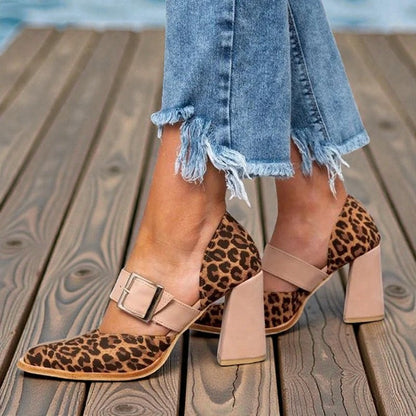 Stella™ | Leopard Suede Heels with Stable Heel