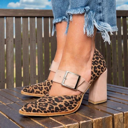 Stella™ | Leopard Suede Heels with Stable Heel