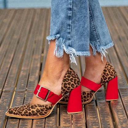 Stella™ | Leopard Suede Heels with Stable Heel